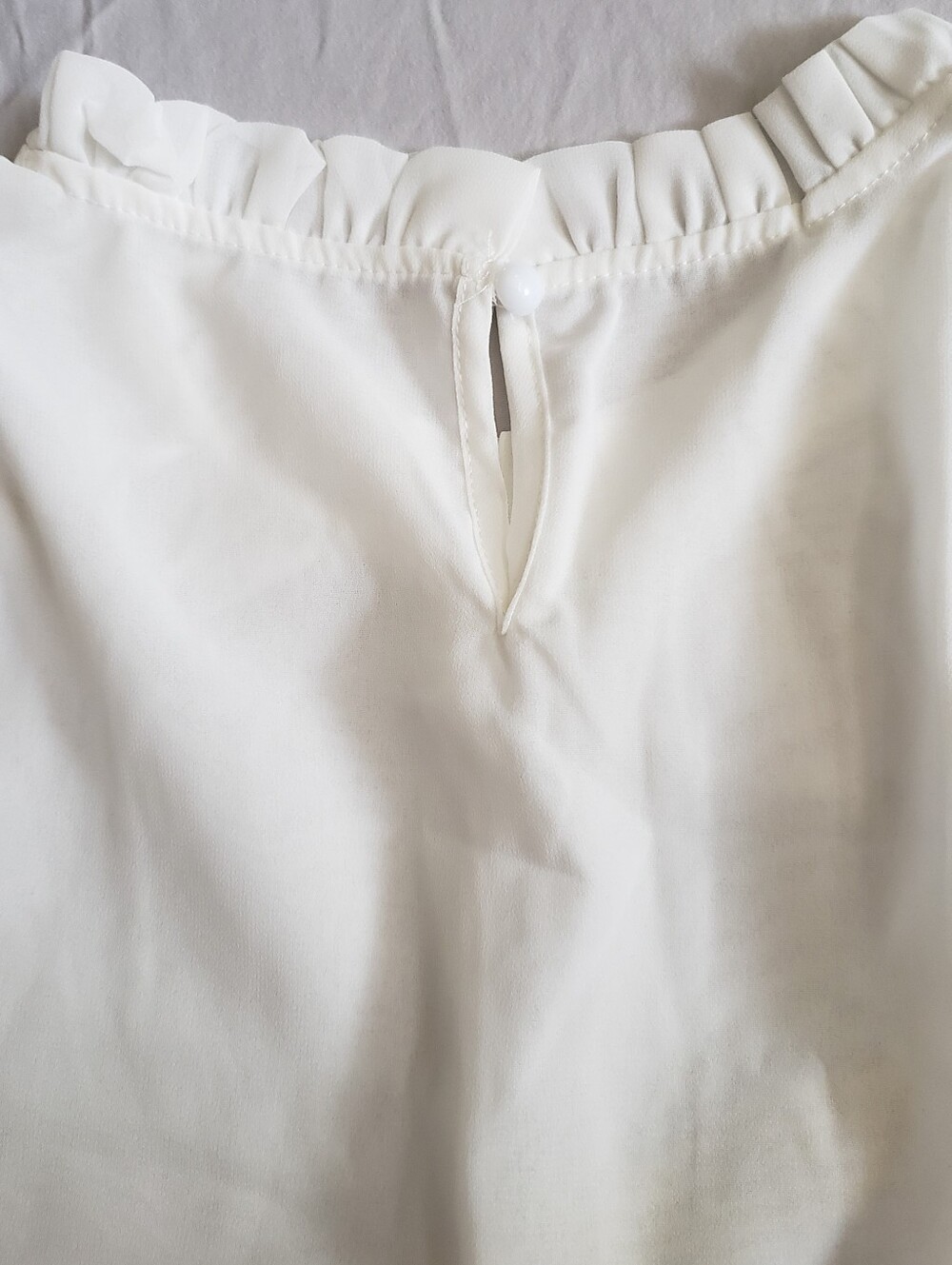 Sheer White Ruffle Blouse - Picture 7 of 12